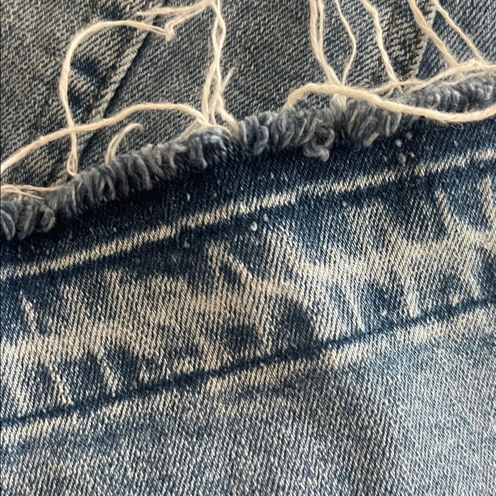 Loft Outlet flare crop blue distressed denim jeans size 29/8 - Picture 7 of 12